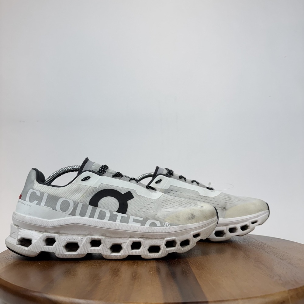 Mens On Cloudmonster White Athletic Road Gym Running Sneakers Shoes Size 9.5 M